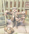 1/24th scratch built and hand sculpted depiction of a WWII evacuee. Size: area shown 180mm wide